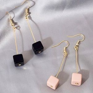 Cube Geometric Drop Earrings